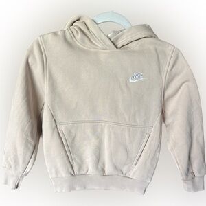 Nike Club Fleece Toddler/Kids Hoodie Sweatshirt Tan Embroidered Nike Size XS